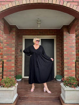 Audrey Long Sleeve Maxi in Black