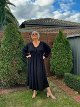 Audrey Long Sleeve Maxi in Black