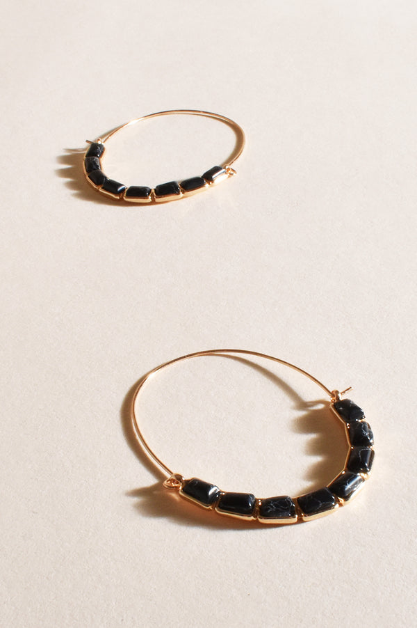 Stone Detail Hoop Earrings