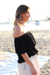 Love The Frill On Or Off Shoulder Top In Black