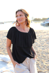 Love The Frill On Or Off Shoulder Top In Black