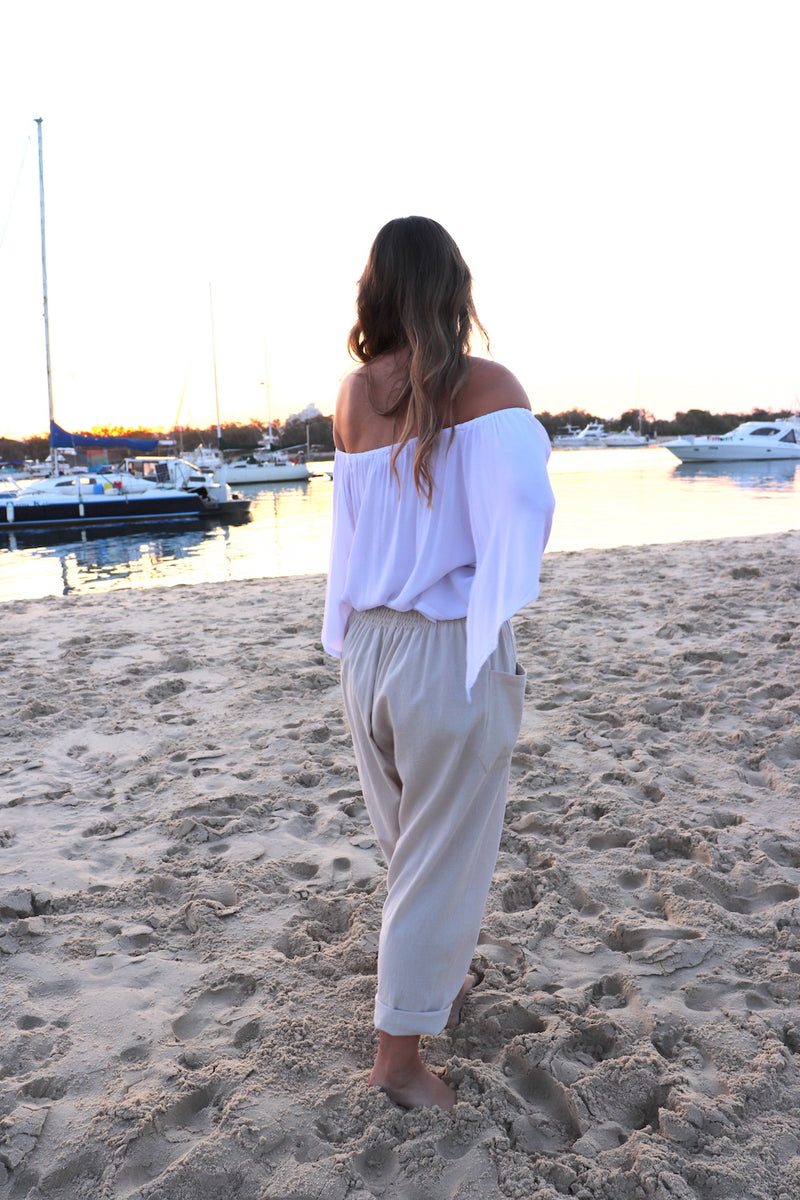 Dream Pant in LUX Cotton Sand