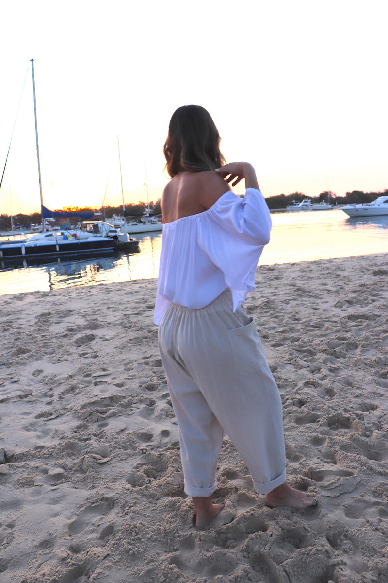 Dream Pant in LUX Cotton Sand