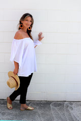 Hermosa On or off the Shoulders Top in White