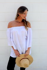 Hermosa On or off the Shoulders Top in White