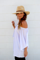 Hermosa On or off the Shoulders Top in White