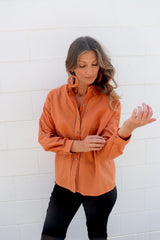 Lauren Linen Shirt in Rust