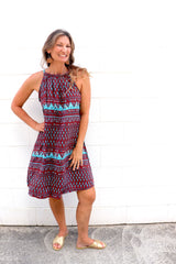 Tahiti Dress in Aztec Choc Mint