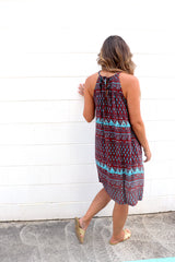 Tahiti Dress in Aztec Choc Mint