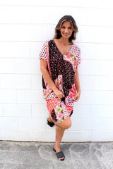 Island Holiday High Low Dress In Choc Coral