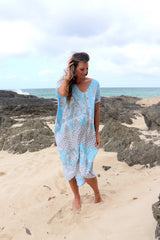 Island Holiday High Low Dress In Baby Blue