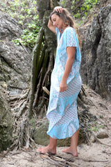 Island Holiday High Low Dress In Baby Blue