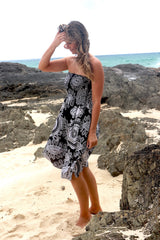 Strapless Beach Dress/Skirt in B & W Spectacular