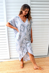 Island Holiday High Low Dress In Malta Grey