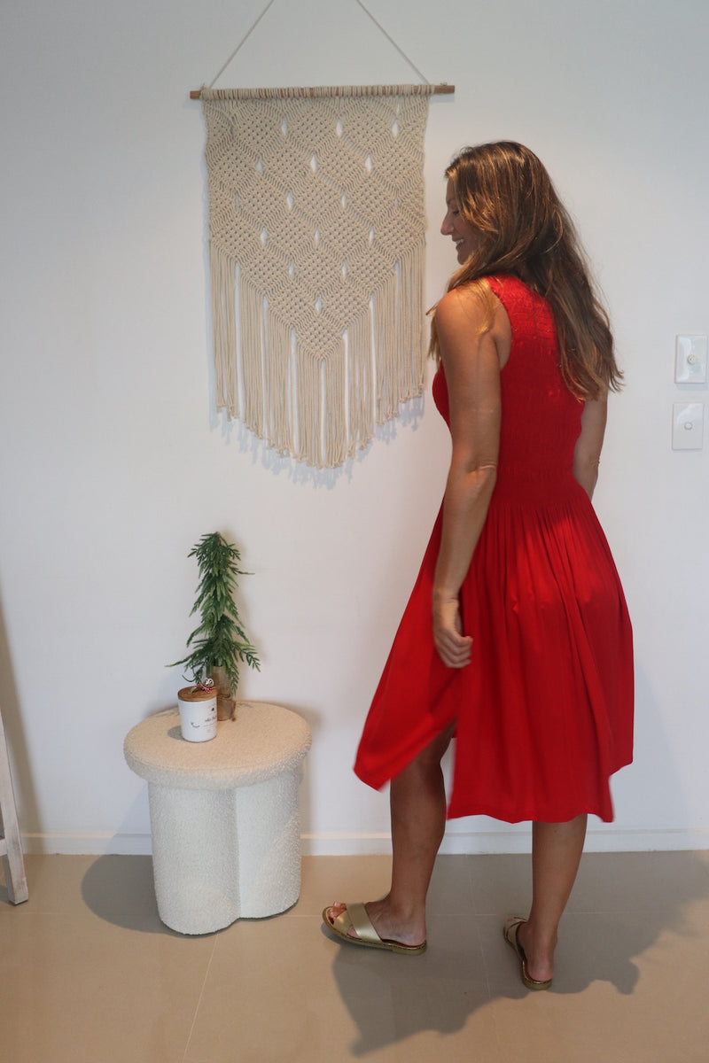 Sicily Summer Dress in Red