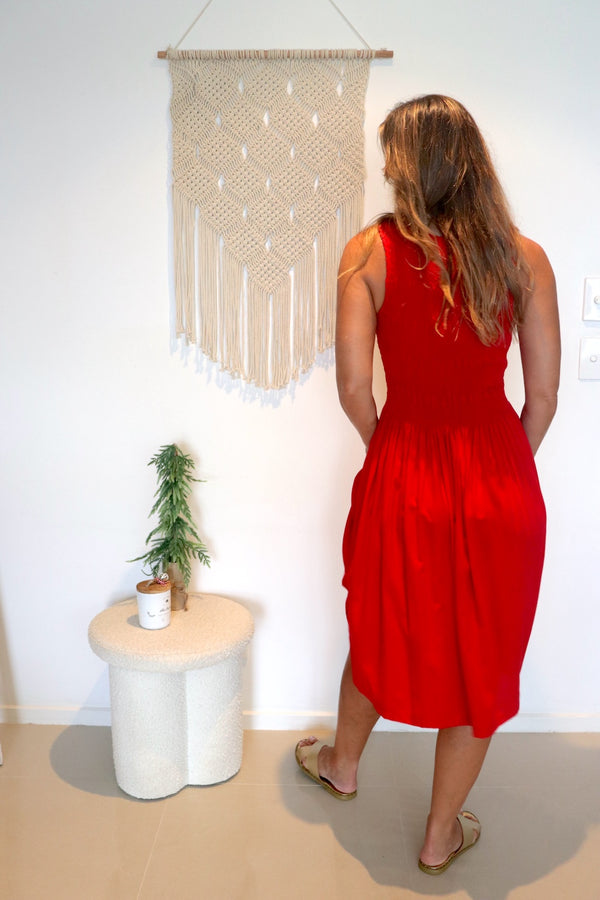 Sicily Summer Dress in Red