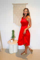 Sicily Summer Dress in Red