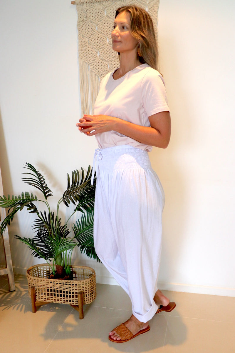 Dream Pant in LUX Cotton White