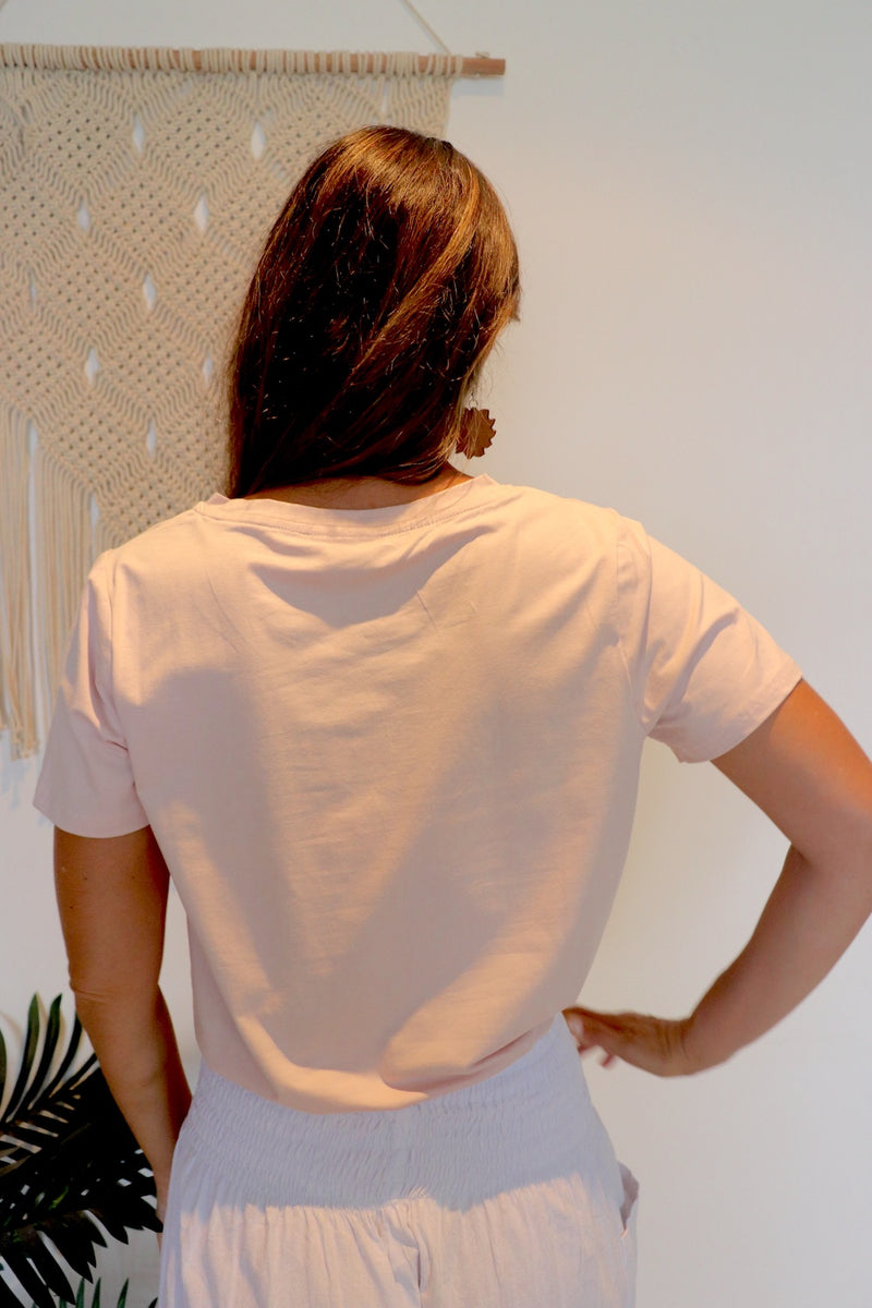 Basics - Short Sleeve Stretchy T in Soft Pink