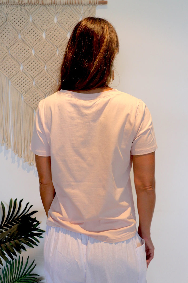 Basics - Short Sleeve Stretchy T in Soft Pink