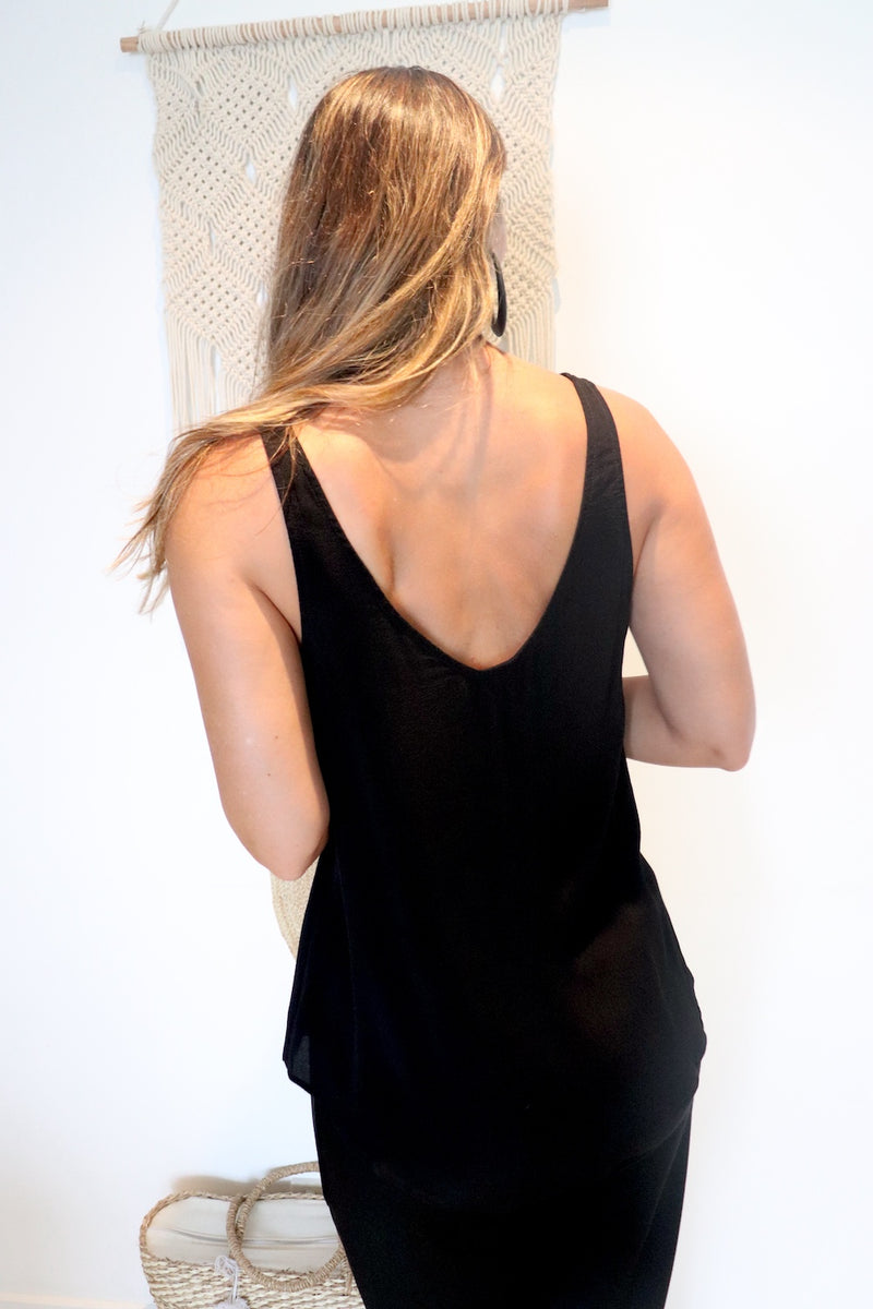 Seabreeze Singlet Top in Black