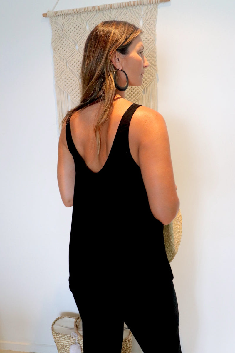 Seabreeze Singlet Top in Black