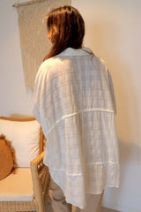 Sorrento Cotton Overshirt in Eggshell