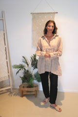 Sorrento Cotton Overshirt in Latte