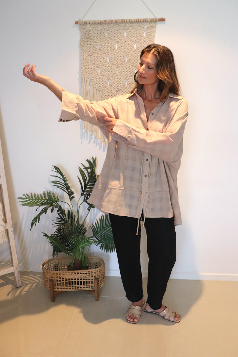 Sorrento Cotton Overshirt in Latte