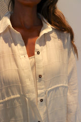 Sorrento Cotton Overshirt in Eggshell