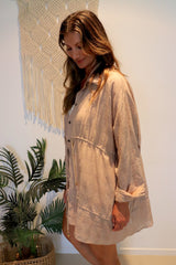 Sorrento Cotton Overshirt in Latte