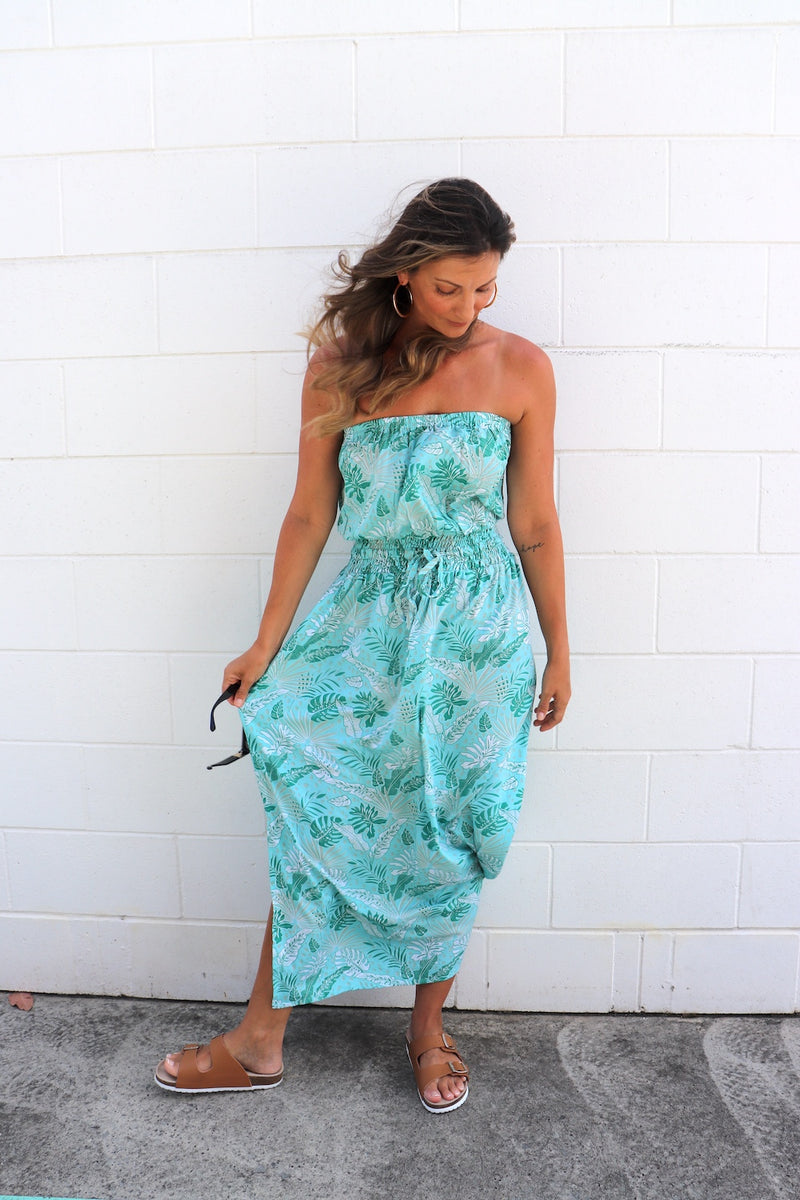 Daytripper Tube Maxi Dress In Mint Leaf