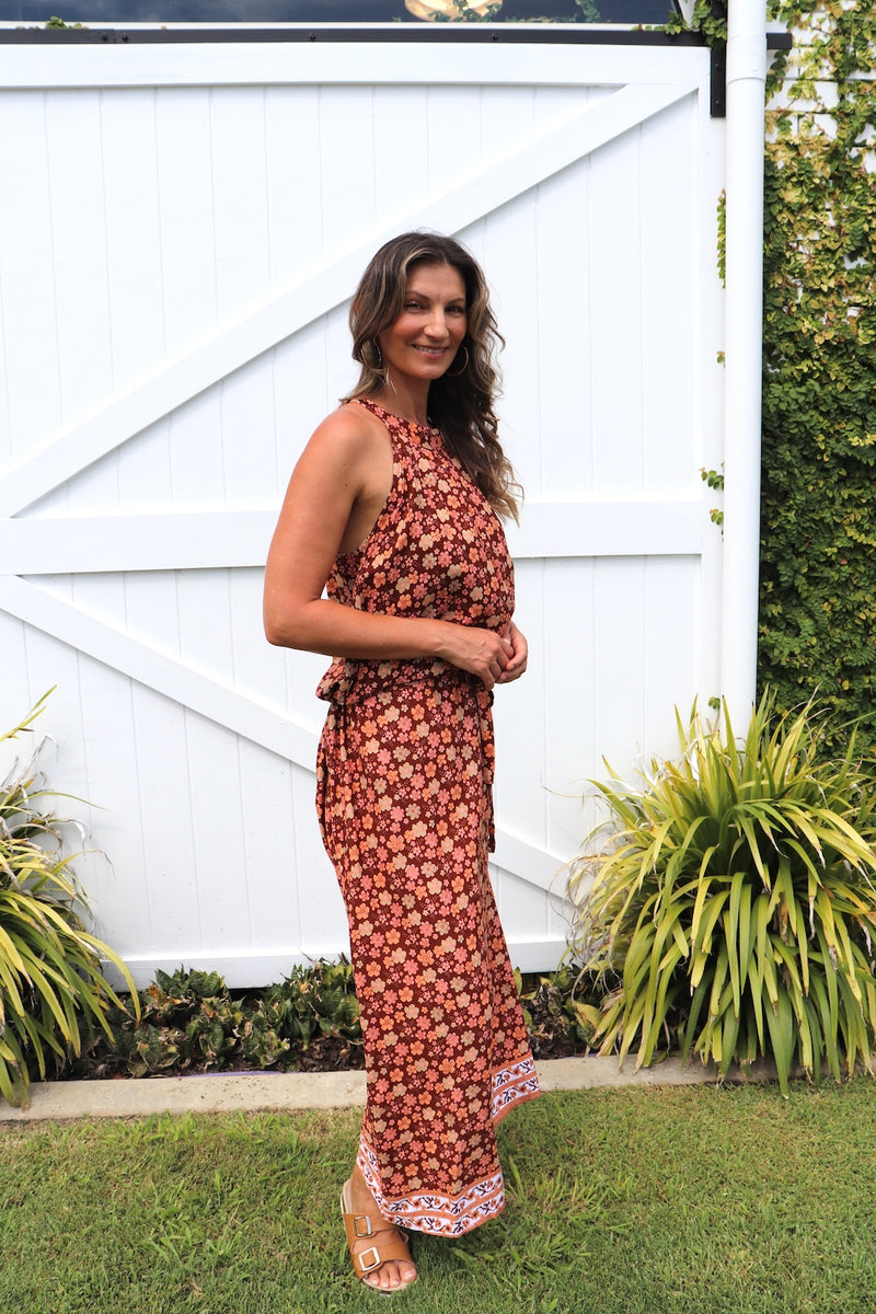 Off To Hawaii Halter Maxi Dress in Bloom