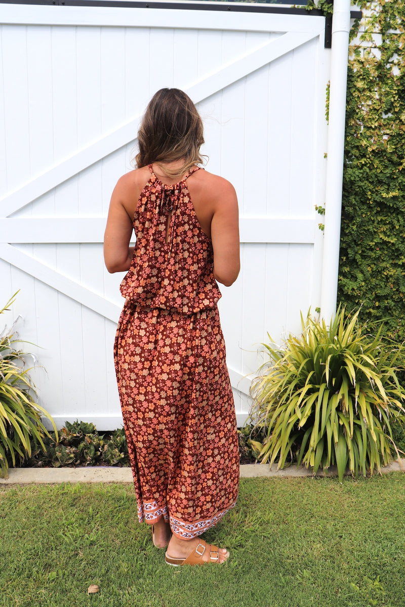 Off To Hawaii Halter Maxi Dress in Bloom