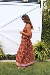 Off To Hawaii Halter Maxi Dress in Bloom