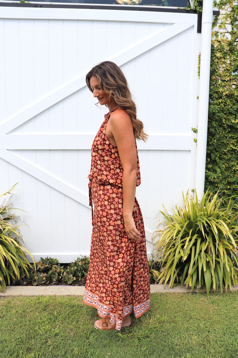 Off To Hawaii Halter Maxi Dress in Bloom