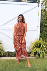 Off To Hawaii Halter Maxi Dress in Bloom