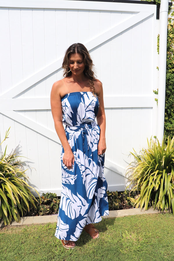 Daytripper Tube Maxi Dress In Samoa Blue