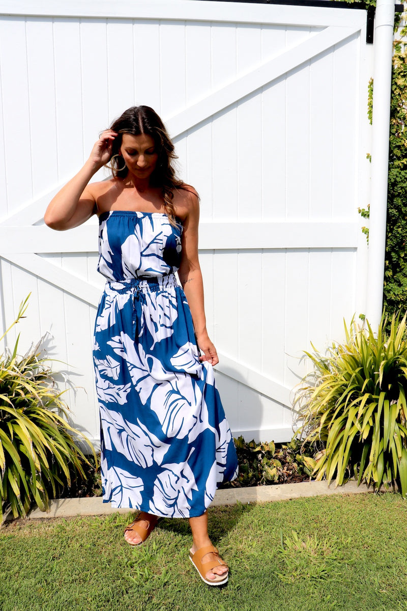 Daytripper Tube Maxi Dress In Samoa Blue