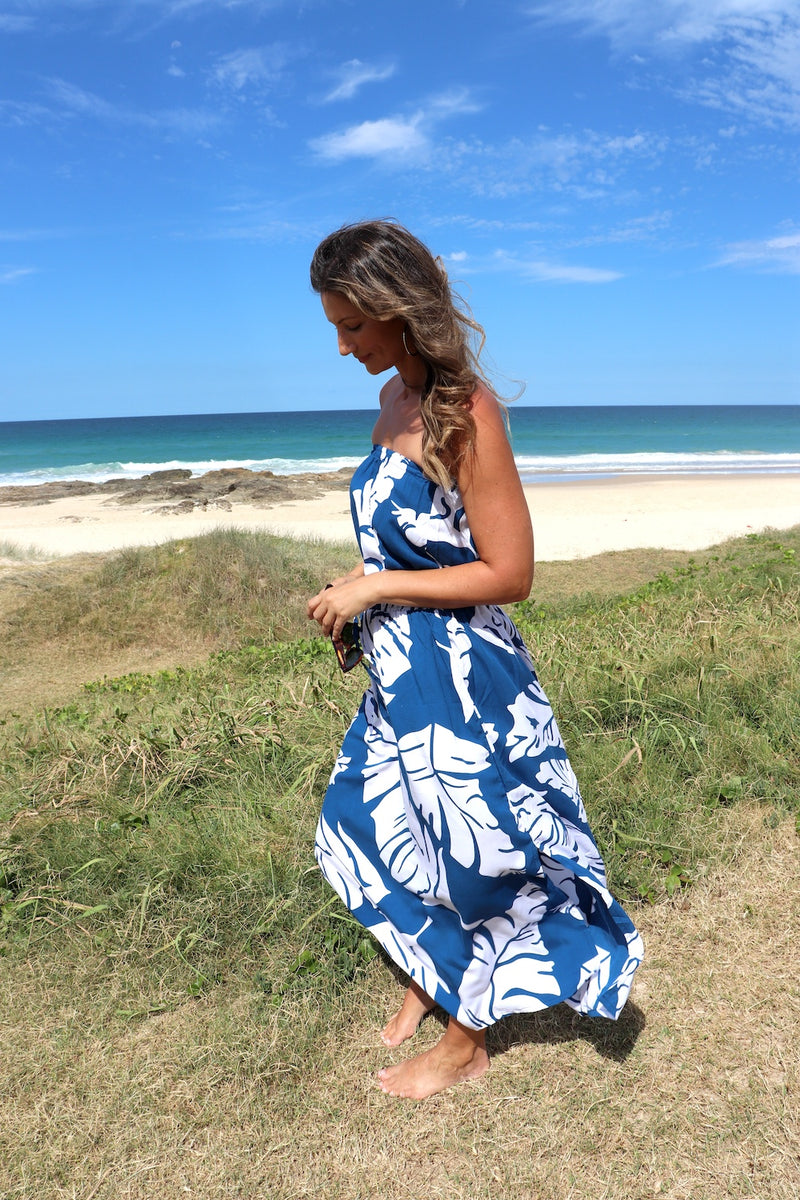 Daytripper Tube Maxi Dress In Samoa Blue