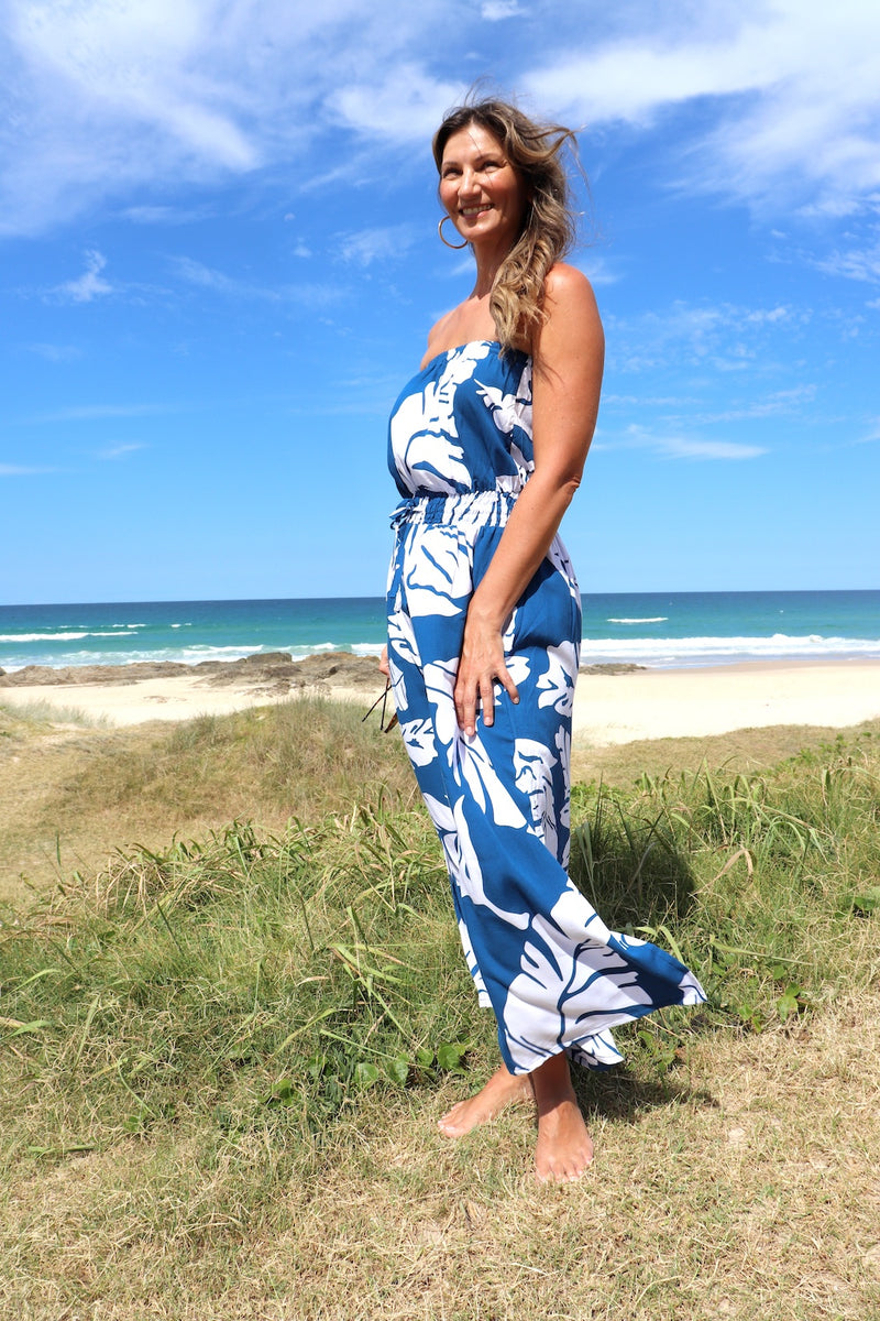 Daytripper Tube Maxi Dress In Samoa Blue