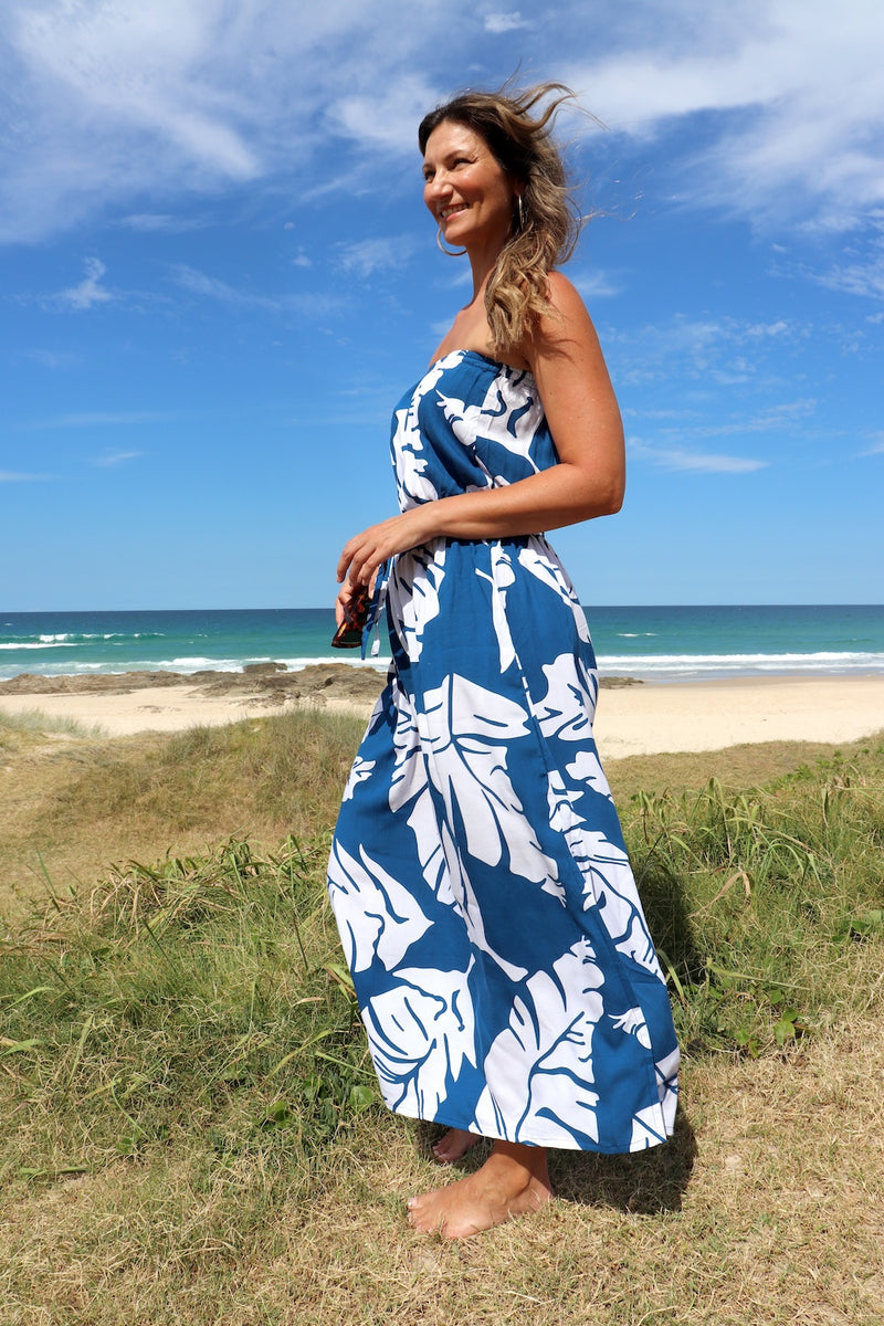 Daytripper Tube Maxi Dress In Samoa Blue