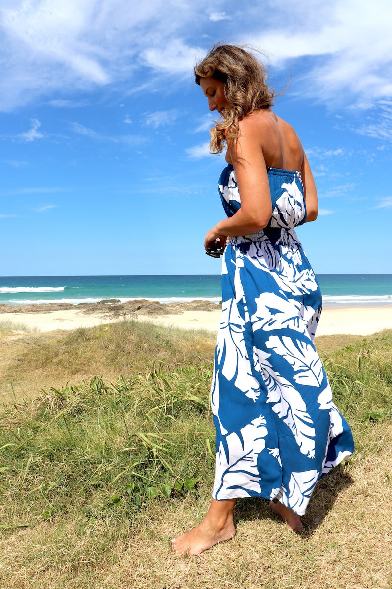 Daytripper Tube Maxi Dress In Samoa Blue