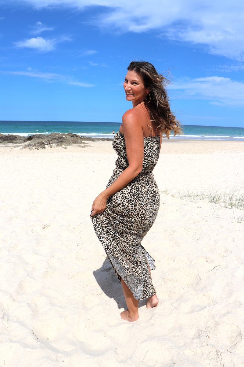 Daytripper Tube Maxi Dress In Leopard