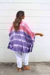 Short Pom Pom Kaftan in Fairy Floss Purple Pink