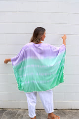 Short Pom Pom Kaftan in Fairy Floss Lime Lavender