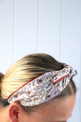 Solid Paisley Headband in White