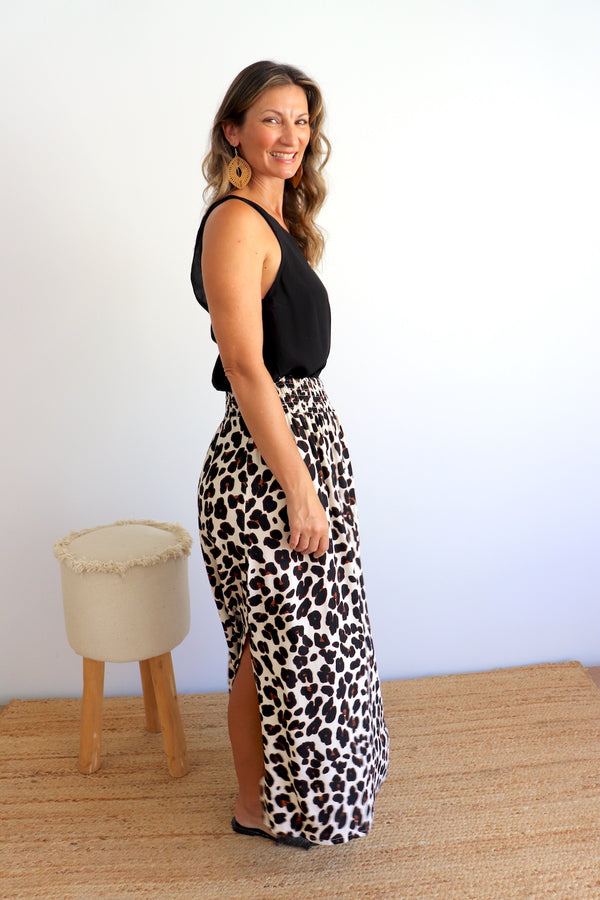 Merci Maxi Skirt In Black Jaguar