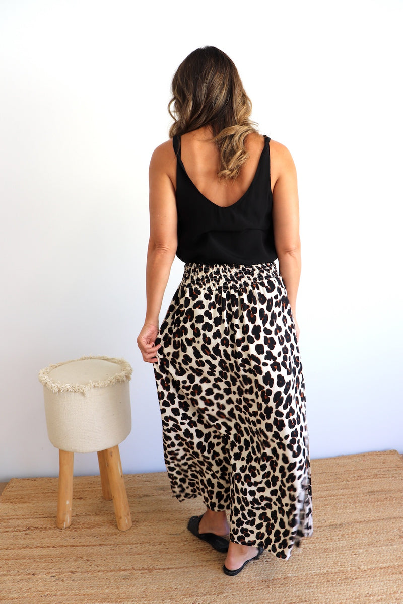 Merci Maxi Skirt In Black Jaguar