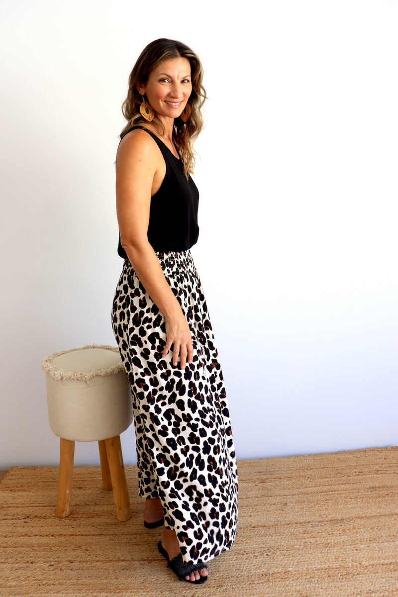 Merci Maxi Skirt In Black Jaguar